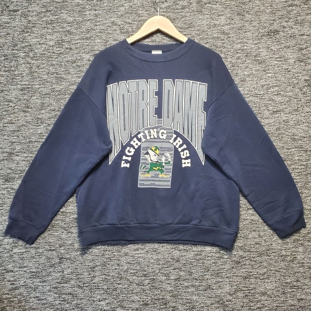 Vintage Artex Notre Dame Fighting Irish Sweatshirt Large Navy Blue Made in USA